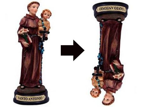 Colocar imagem de Santo Antônio de cabeça para baixo é simpatia tradicional